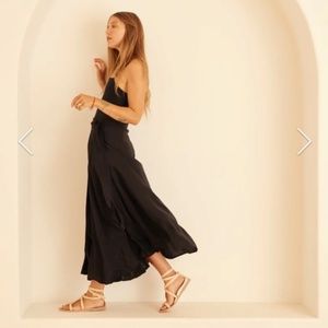 Natalie Martin Black Lulu Wrap Skirt M